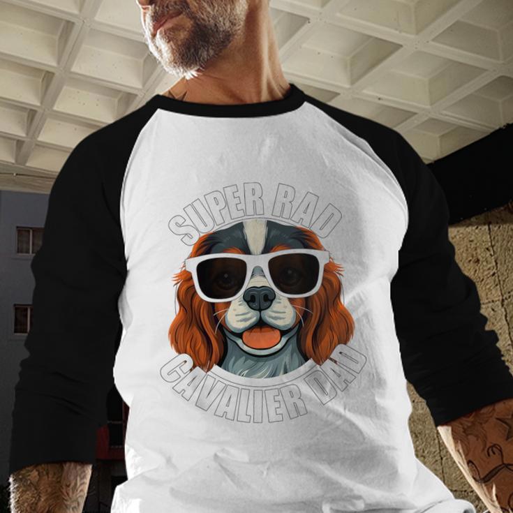 Cavalier King Charles Spaniel Dad Father’s Day Men Baseball Raglan Shirt