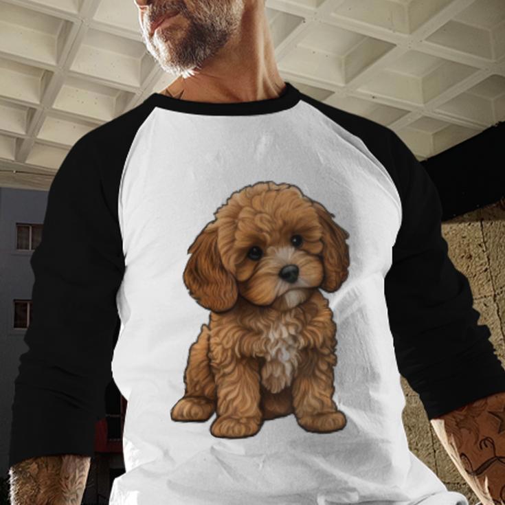 Cavapoo Breed Pet Lover Art Dog For Mom Dad Kids Men Baseball Raglan Shirt