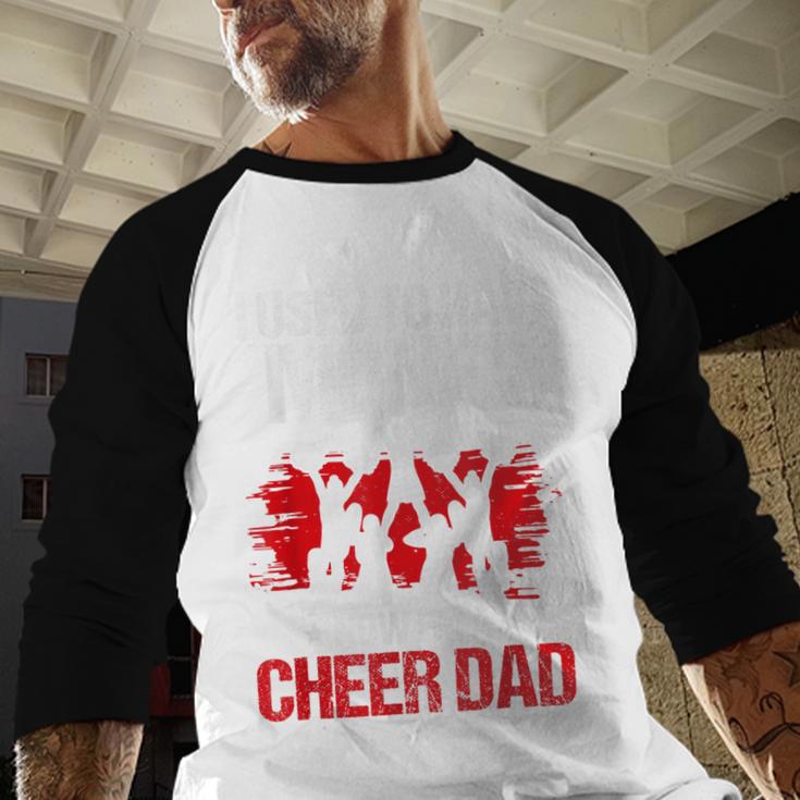Cheer Dad Cheerleading Fathers Day Men Baseball Raglan Shirt
