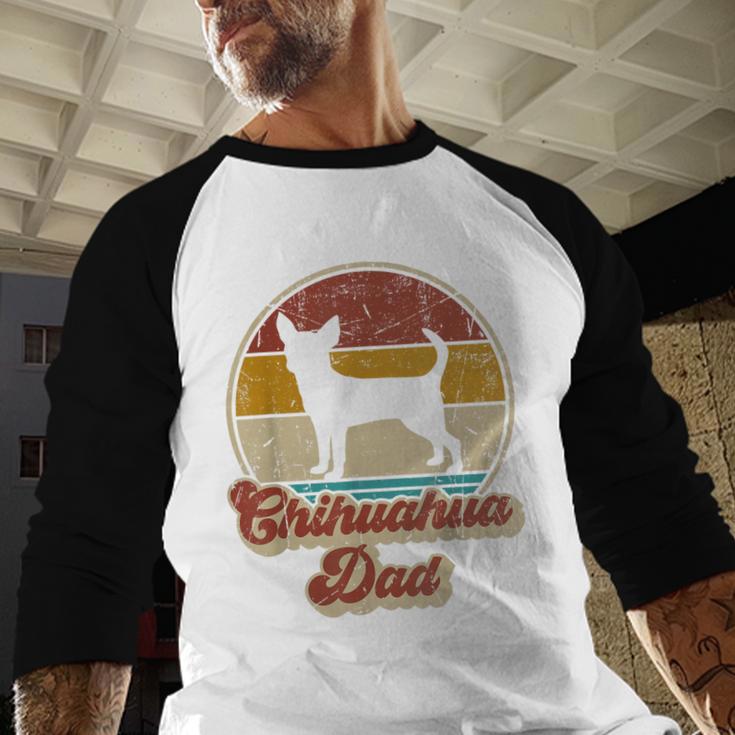 Chihuahua Dad Dog Lover Men Chihuahua Dog Vintage Men Baseball Raglan Shirt