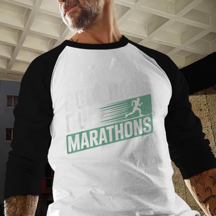 Cool Dads Run Marathons Marathon Running Runner Men Baseball Raglan Shirt
