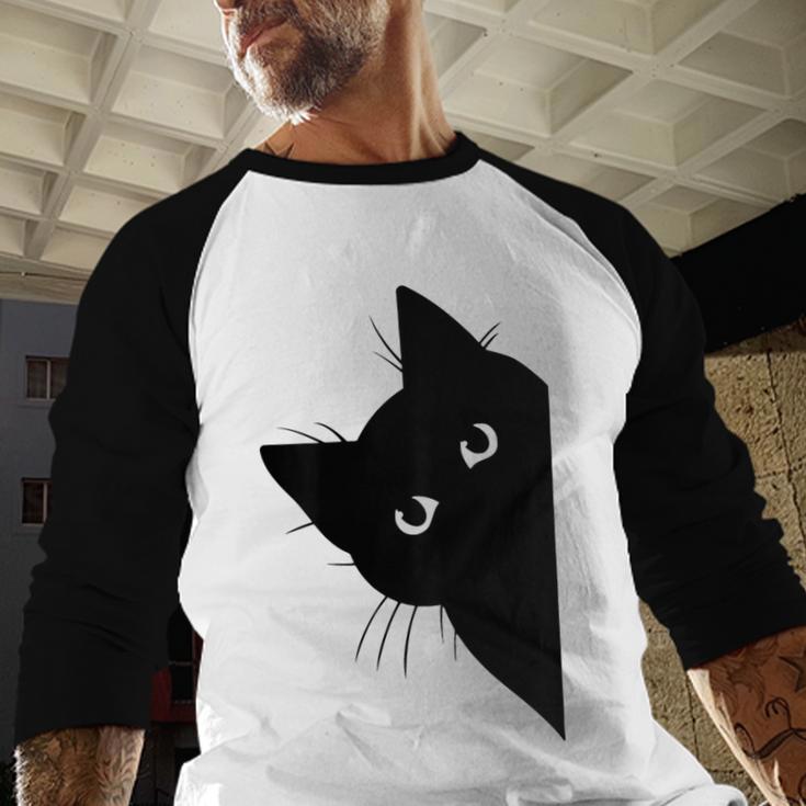 Curious Cat Peeking Sneaky Cat Cat Mom Cat Dad Men Baseball Raglan Shirt Curious Cat Peeking Sneaky Cat Cat Mom Cat Dad Men Baseball Raglan Shirt