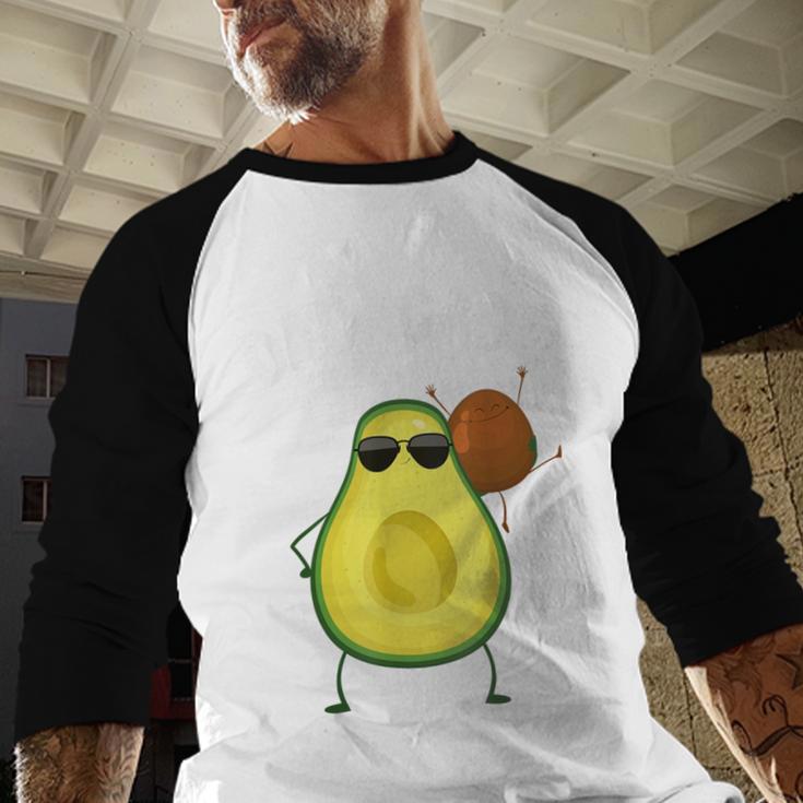Cute Avocado For Dad Men Fruit Avocado Pear Lovers Men Baseball Raglan Shirt