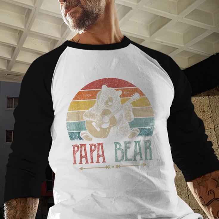Cute Papa Bear Vintage Father's Day Retro Dad Guitar Men Baseball Raglan Shirt Cute Papa Bear Vintage Father's Day Retro Dad Guitar Men Baseball Raglan Shirt