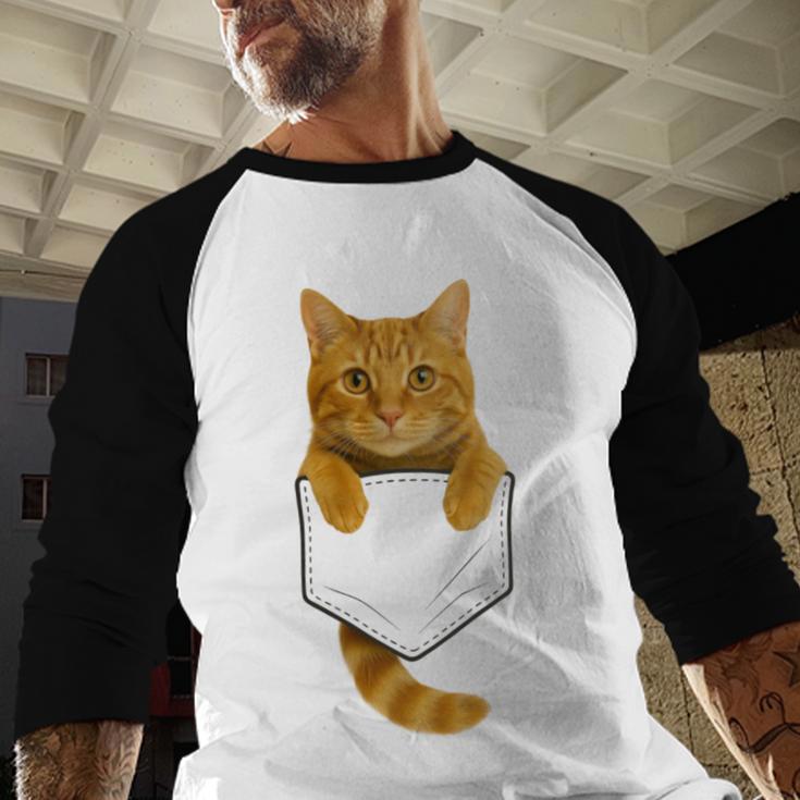 Cute Tabby Cat Pocket Cat Mom Cat Dad Cat Lover Men Baseball Raglan Shirt Cute Tabby Cat Pocket Cat Mom Cat Dad Cat Lover Men Baseball Raglan Shirt