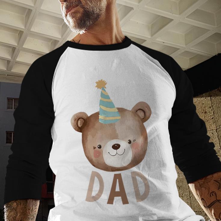 Dad Bear 1st Birthday Beary First Birthday Matching Family Men Baseball Raglan Shirt