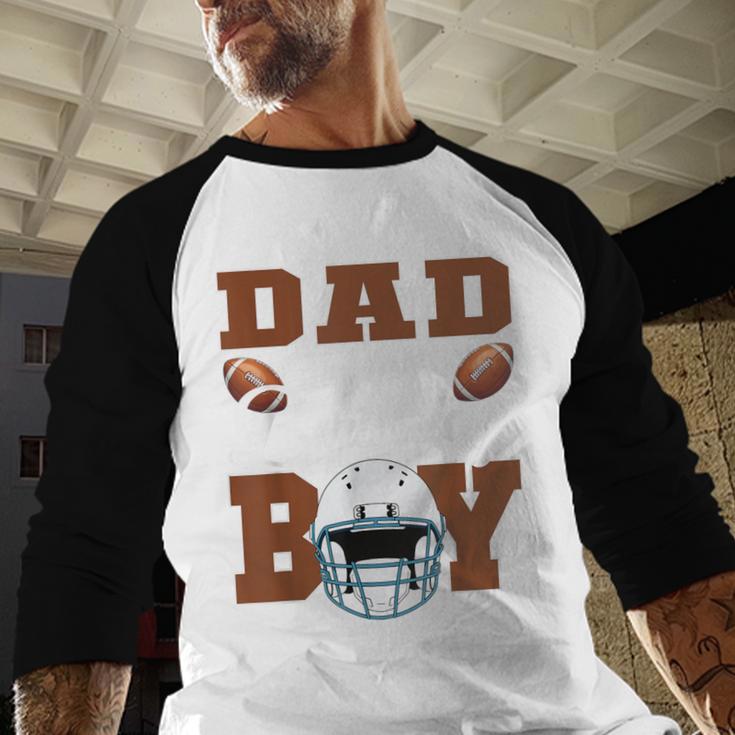 Dad Of The Birthday Boy Football Party Family Matching Men Baseball Raglan Shirt
