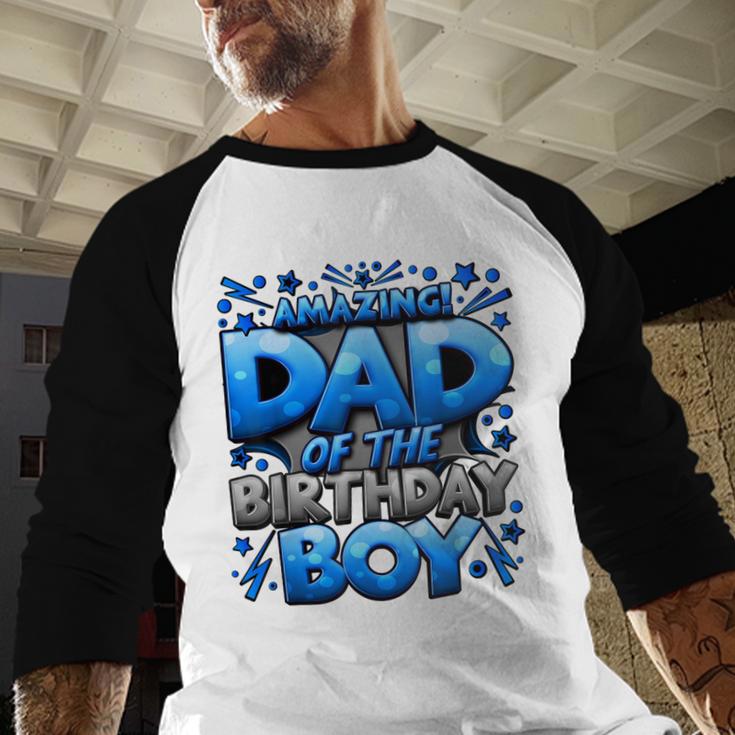 Dad Of The Birthday Boy Matching Family Father Men Baseball Raglan Shirt