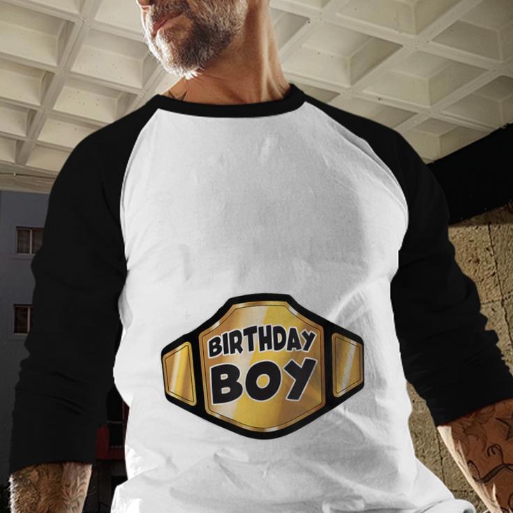 Dad Of The Birthday Boy Wrestling Belt Birthday Kids Boys Men Baseball Raglan Shirt Dad Of The Birthday Boy Wrestling Belt Birthday Kids Boys Men Baseball Raglan Shirt