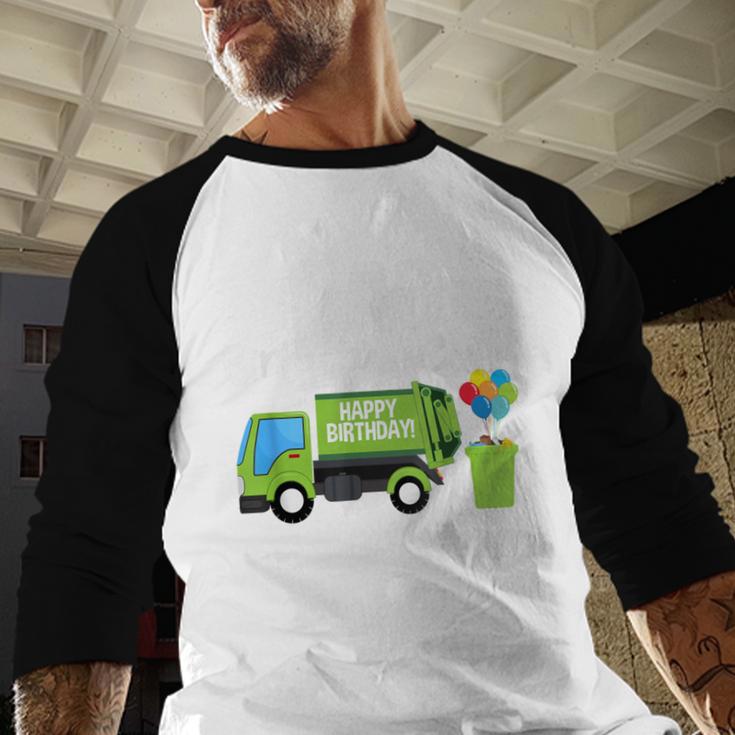 Dad Birthday Crew Garbage Truck Birthday Party T-Shirt Men Baseball Raglan Shirt