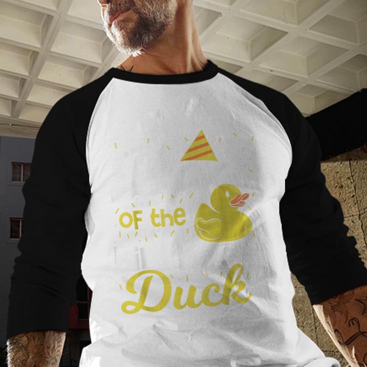 Dad Of The Birthday Duck Boy Rubber Duck Birthday Girl Men Baseball Raglan Shirt