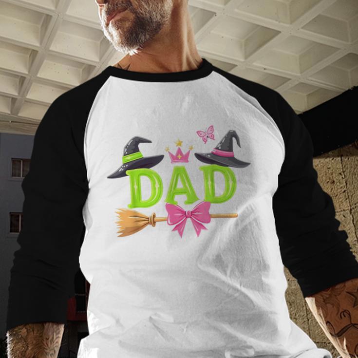 Dad Of The Birthday Girl Witch Family Party Decorations Men Baseball Raglan Shirt