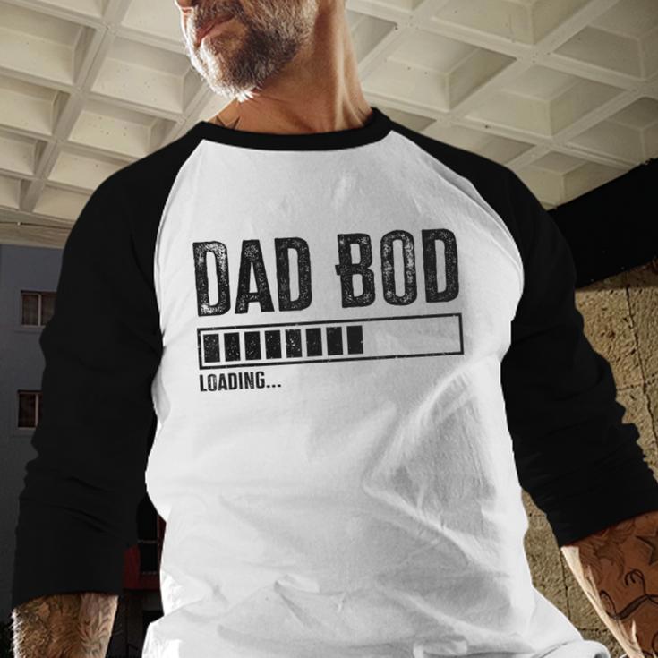 Dad BOD Loading 2024 Dad Fathers Day Baby Announcement Men Baseball Raglan Shirt