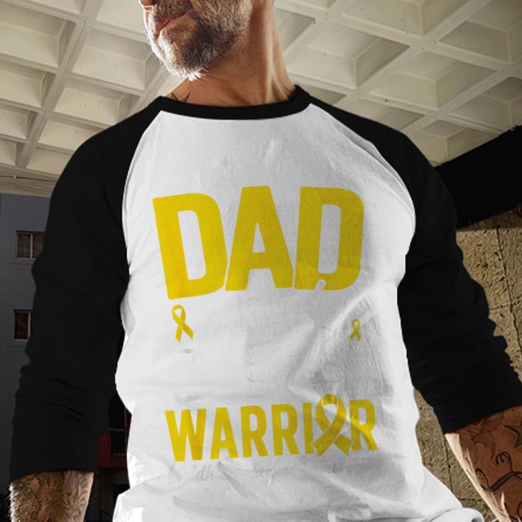 Dad Of A Childhood Cancer Warrior Childhood Cancer Awareness Men Baseball Raglan Shirt