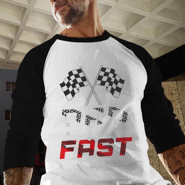 Dad Of The Fast One First Birthday Racing Car Family Men Baseball Raglan Shirt Dad Of The Fast One First Birthday Racing Car Family Men Baseball Raglan Shirt