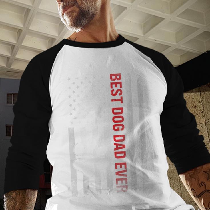 Dad Fathers Day Dog Dad Men Baseball Raglan Shirt