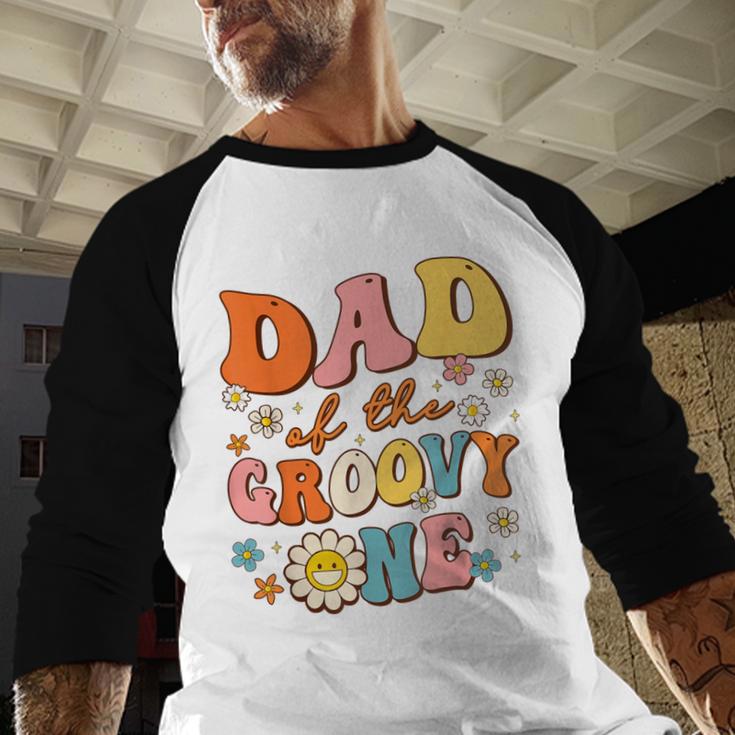 Dad Of The Groovy One 1st Birthday Pregnancy Announcement Men Baseball Raglan Shirt Dad Of The Groovy One 1st Birthday Pregnancy Announcement Men Baseball Raglan Shirt