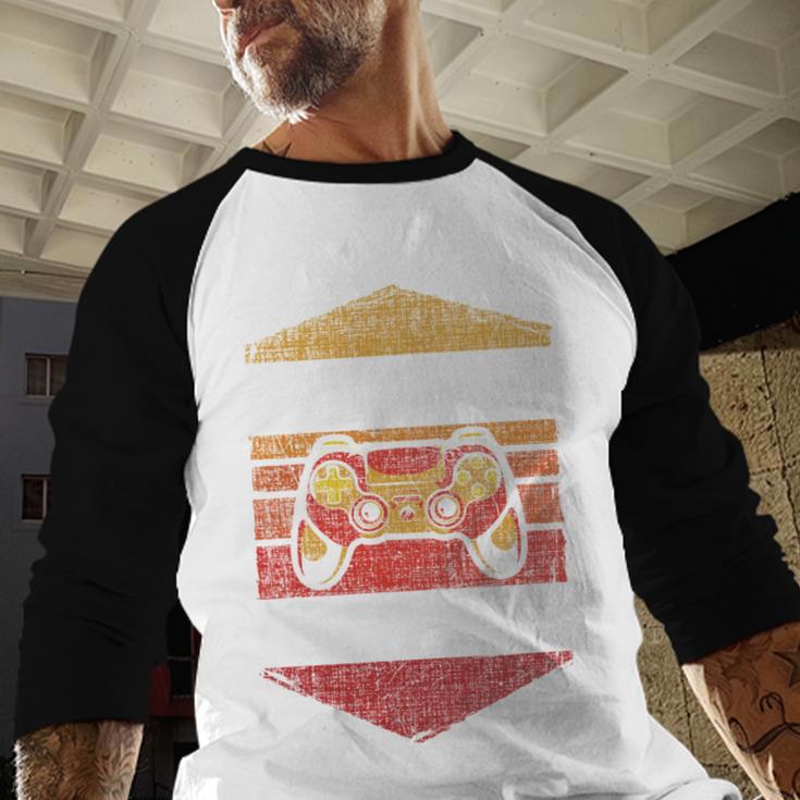 Dad Level Unlocked Gaming Gamer Father Video Games Men Baseball Raglan Shirt