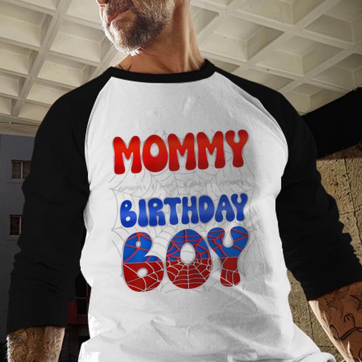 Dad And Mom Mommy Birthday Boy Spider Family Matching Men Baseball Raglan Shirt