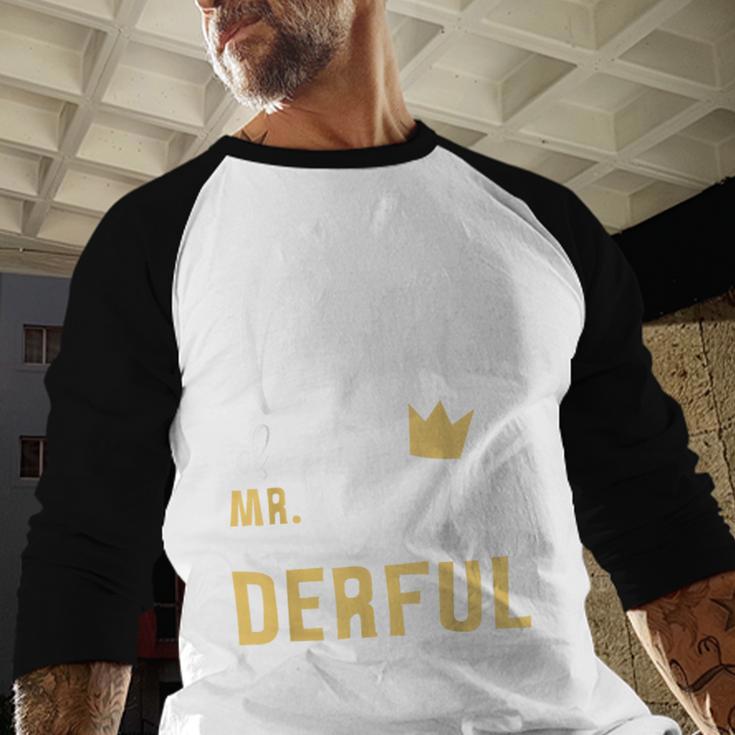 Dad Of Mr Onederful 1st Birthday First One-Derful Matching Men Baseball Raglan Shirt