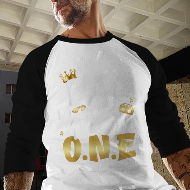 Dad Of The Notorious One Old School 1st Hip Hop Birthday Men Baseball Raglan Shirt