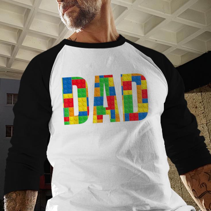 Dad Parent Brick Master Builder Building Blocks Set FamilyMen Baseball Raglan Shirt