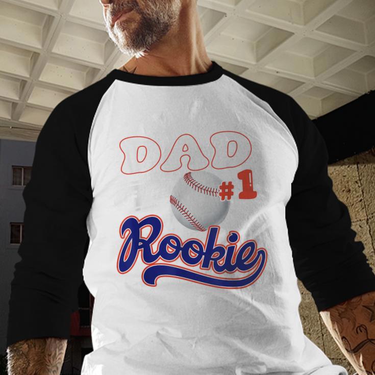 Dad Rookie Of Year 1st Birthday Baseball Theme Matching Men Baseball Raglan Shirt