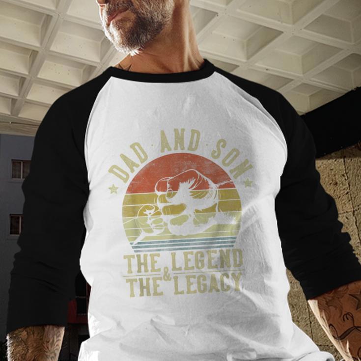 Dad And Son The Legend And The Legacy Dad Men Baseball Raglan Shirt