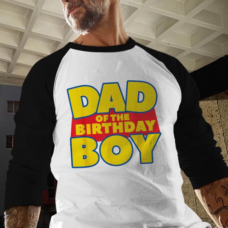 Dad Of The Toy Birthday Boy Story Theme B-Day Men Baseball Raglan Shirt