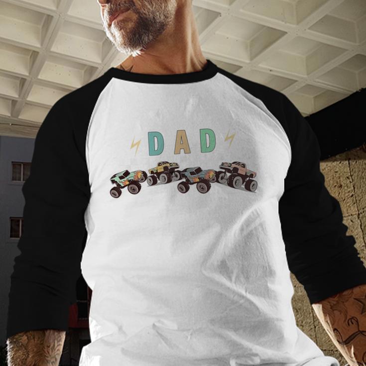Dad Truck Dad Monster Truck Are My Jam Truck Lovers Men Baseball Raglan Shirt