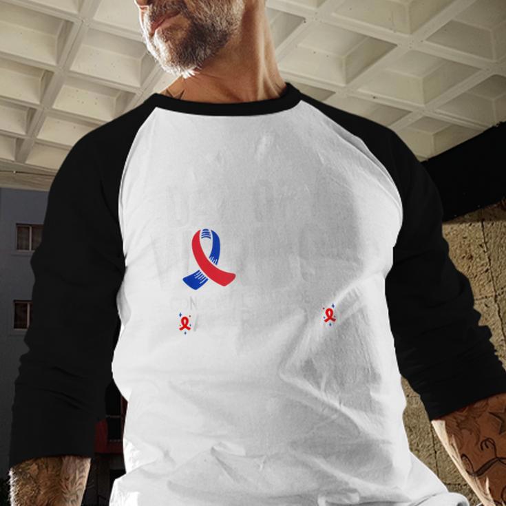 Dad Of a Warrior CHD Congenital Heart Defect Awareness CHD Men Baseball Raglan Shirt