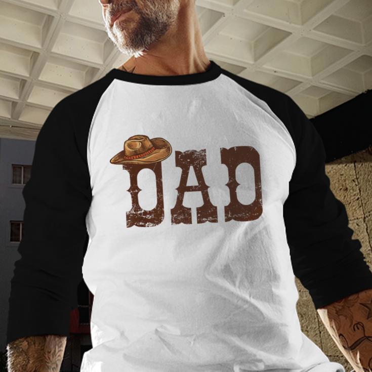 Dad Western Family Matching Birthday Cowboy Cowgirl Men Baseball Raglan Shirt