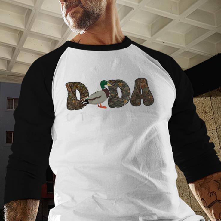 Dada Of The Birthday Boy One Lucky Duck 1st Birthday Family Men Baseball Raglan Shirt