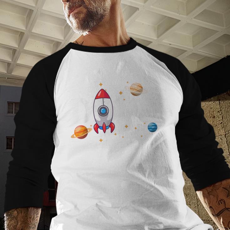 Dada Of The Birthday Boy Space Astronaut 1st Birthday Family Men Baseball Raglan Shirt