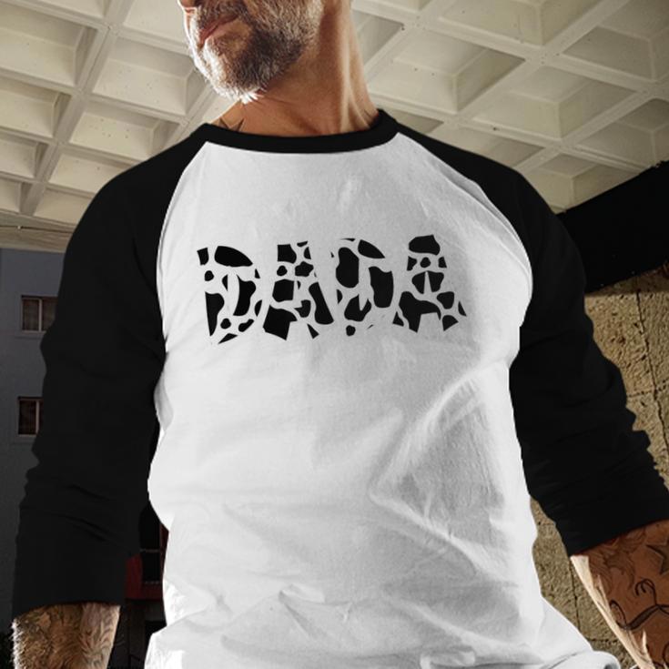 Dada Cow Print Cow Pattern Cow Dad Father's Day Daddy Cow Men Baseball Raglan Shirt