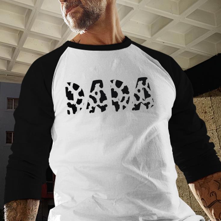 Dada Cow Print Cow Pattern Father's Day Small Men Baseball Raglan Shirt Dada Cow Print Cow Pattern Father's Day Small Men Baseball Raglan Shirt