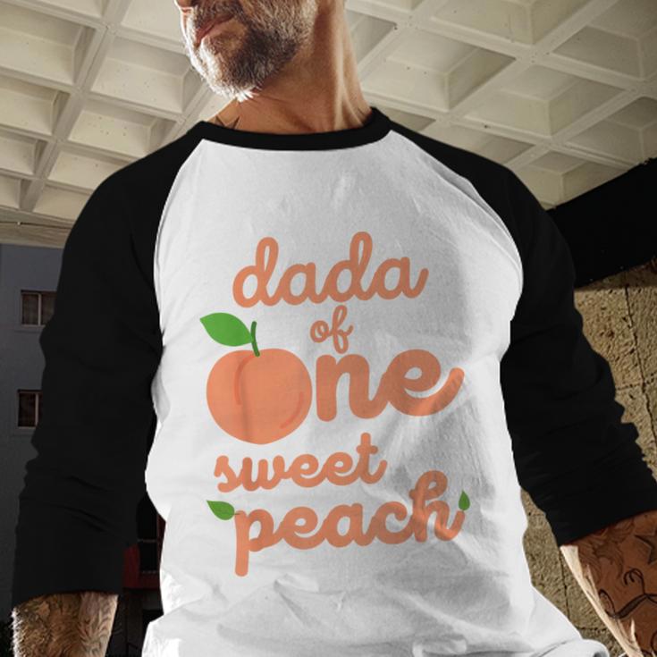 Dada Dad First Birthday One Sweet Peach Bday Family Matching Men Baseball Raglan Shirt Dada Dad First Birthday One Sweet Peach Bday Family Matching Men Baseball Raglan Shirt