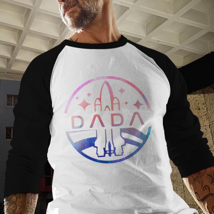 Dada Space Astronaut Rocket Birthday Party Men Baseball Raglan Shirt