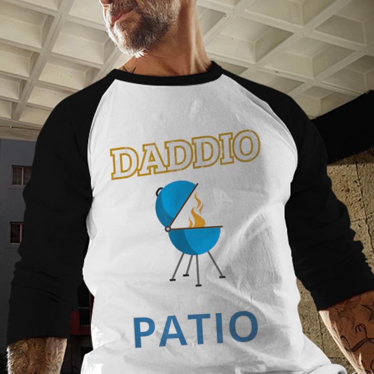 Daddio Of The Patio Fathers Day BBQ Grill Dad Men Baseball Raglan Shirt