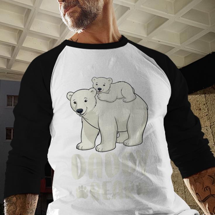 Daddy Bear And Cub Polar Bear Men Baseball Raglan Shirt