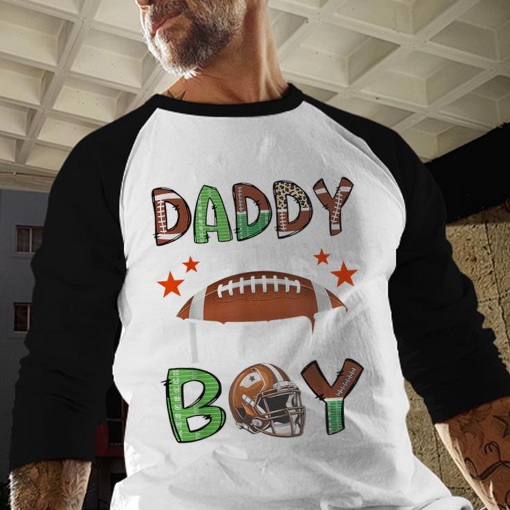 Daddy Of The Birthday Boy Game Day Football Men Baseball Raglan Shirt