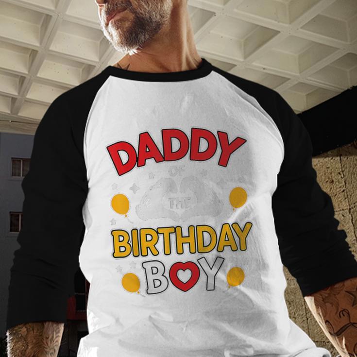 Daddy Of The Birthday Boy Shirt Matching Dad Son Family Bday Men Baseball Raglan Shirt