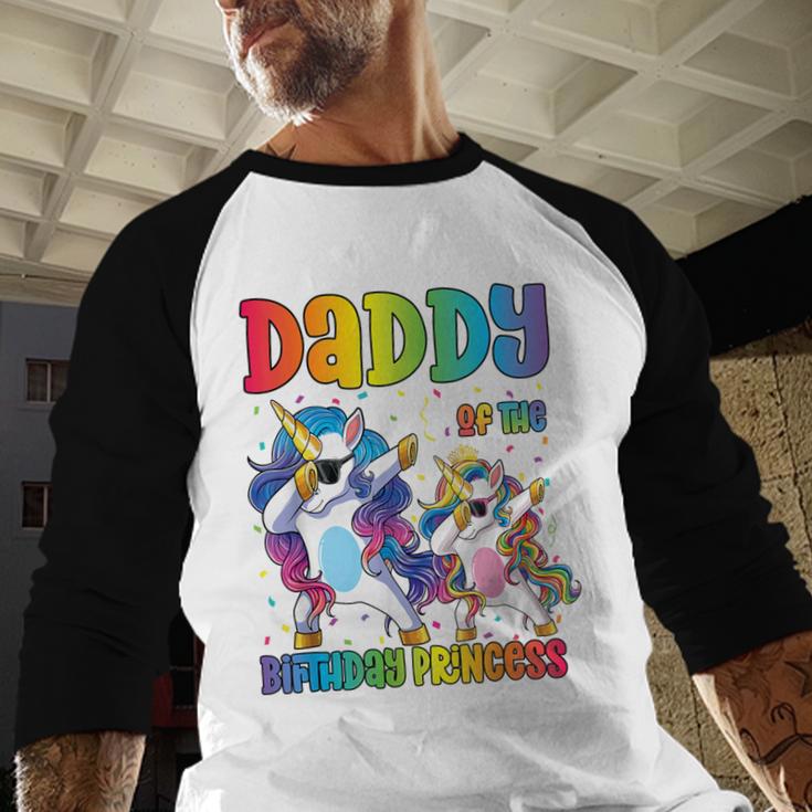 Daddy Of The Birthday Girl Dabbing Princess Unicorn Dad Men Baseball Raglan Shirt Daddy Of The Birthday Girl Dabbing Princess Unicorn Dad Men Baseball Raglan Shirt
