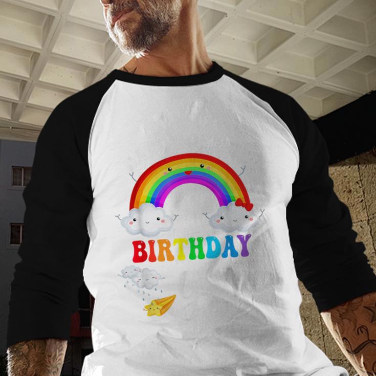 Daddy Of The Birthday Girl Rainbow B-Day Matching Family Men Baseball Raglan Shirt Daddy Of The Birthday Girl Rainbow B-Day Matching Family Men Baseball Raglan Shirt