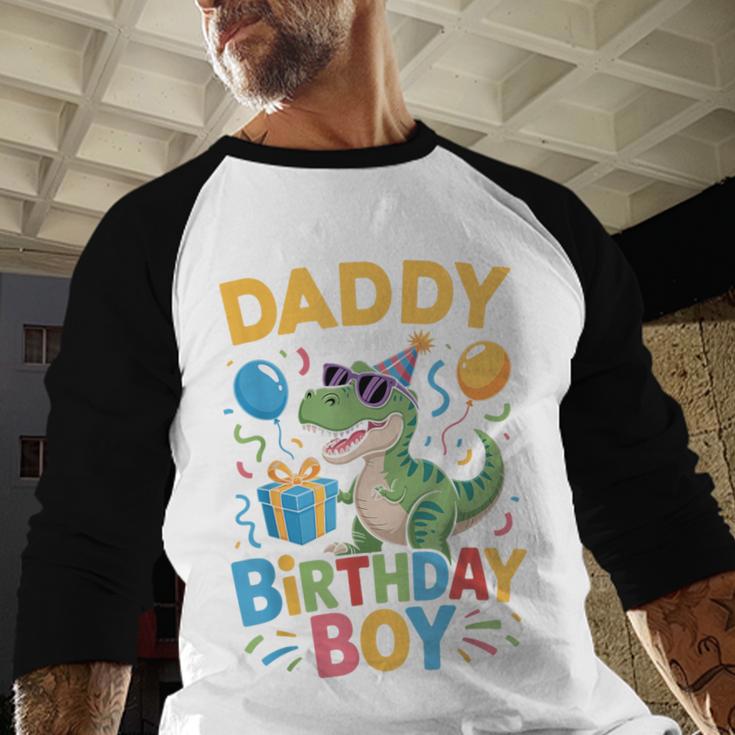 Daddy Of The Birthday Party Outfit Dinosaur Squad Dad Men Baseball Raglan Shirt