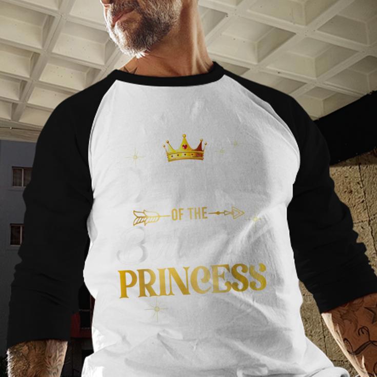 Daddy Of The Birthday Princess Girl Party Matching Family Men Baseball Raglan Shirt