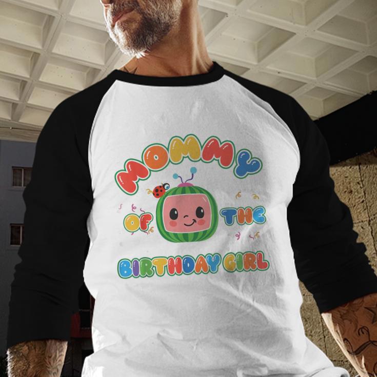 Daddy Mommy Of The Birthday Girl Melon Family Matching Men Baseball Raglan Shirt
