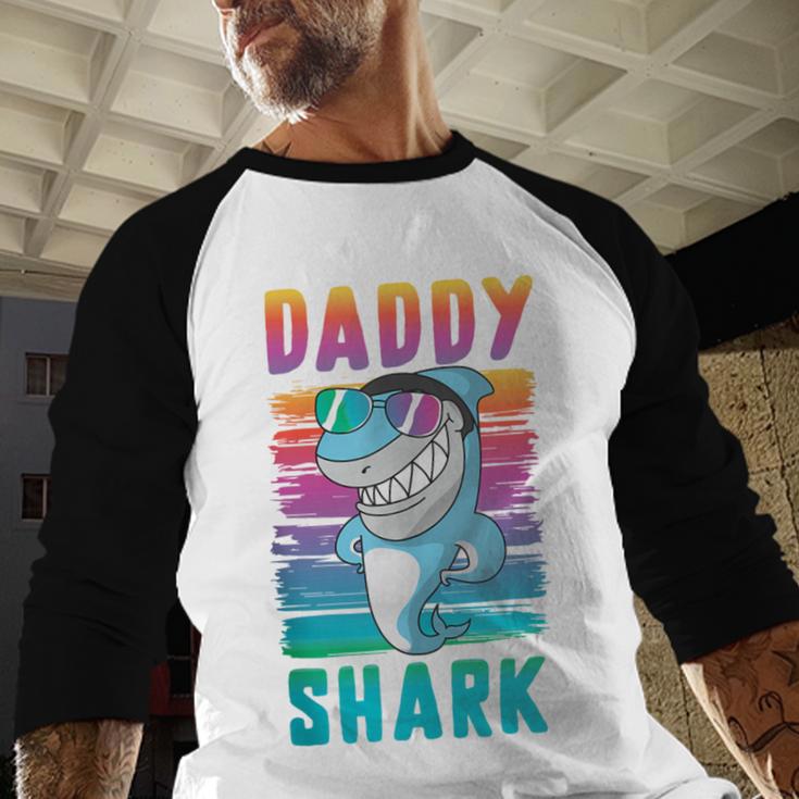 Daddy Shark Retro Vintage Dad Men Baseball Raglan Shirt Daddy Shark Retro Vintage Dad Men Baseball Raglan Shirt