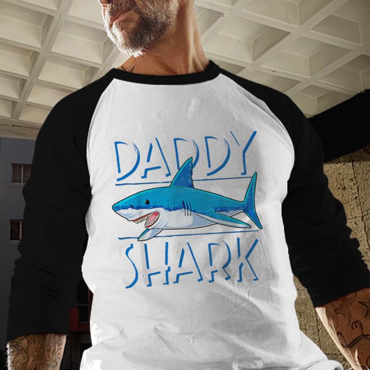 Daddy SharkShirt Fathers Day Family Matching Dad Men Baseball Raglan Shirt