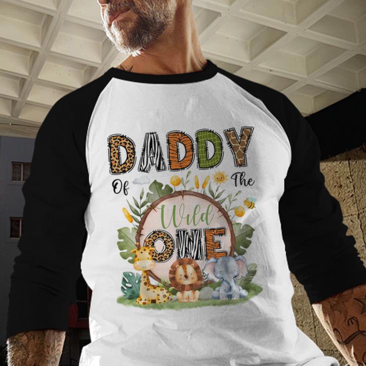 Daddy Of The Wild One 1St Birthday Boy Safari Jungle Men Baseball Raglan Shirt